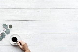 Overhead shot of a coffee cup