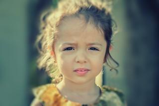 child staring to camera