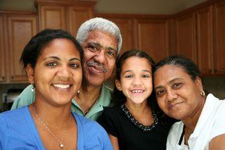 Elder Couple with Family