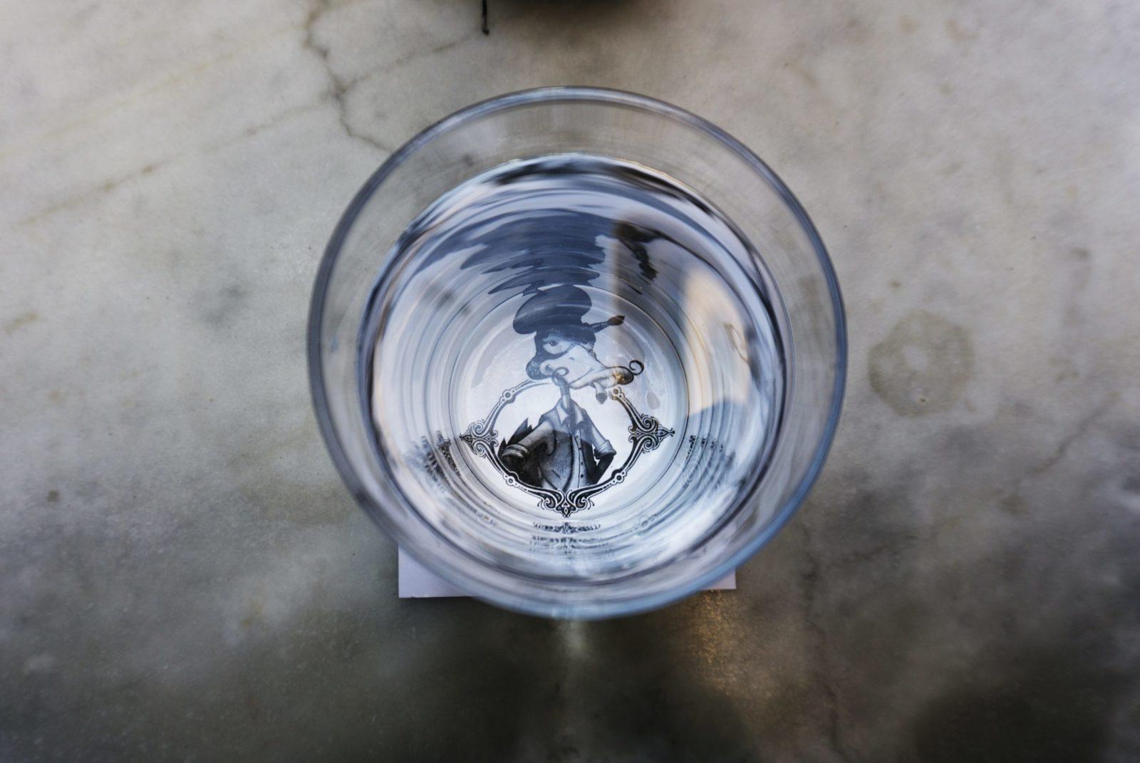 water on a countertop