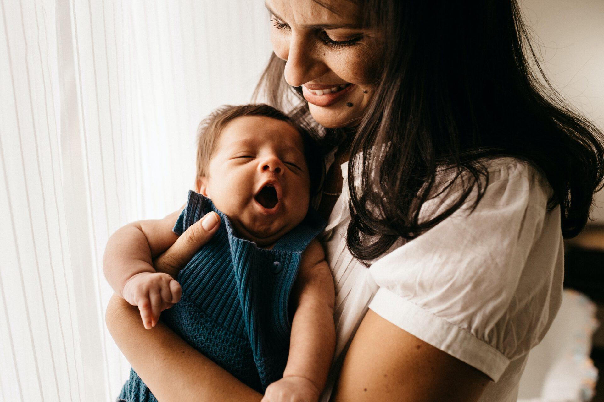 Woman holding a baby