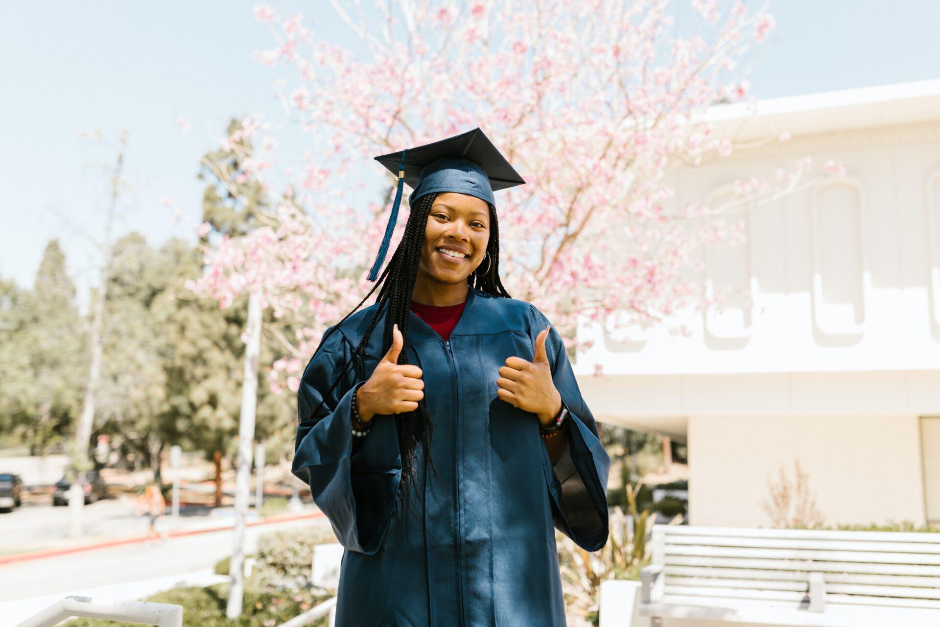 high school graduate posing