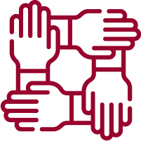 hands holding each other icon